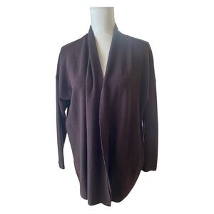 Eileen Fisher oversize cowl neck Brown Sweater cardigan Sz M